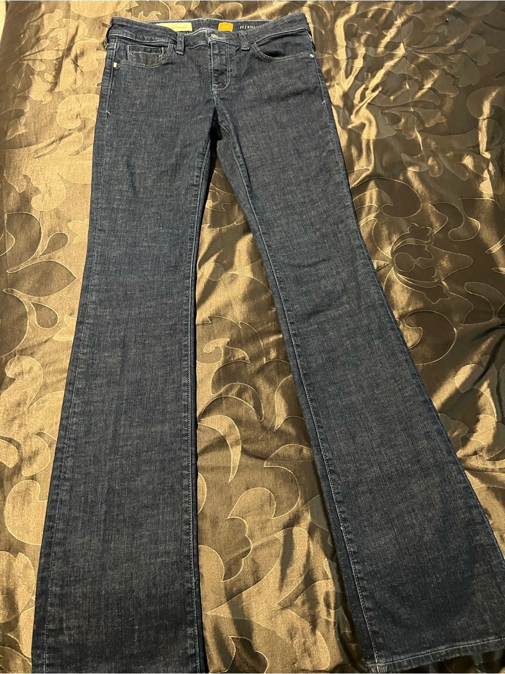 Anthropologie Pilcro & the Letterpress Stet Slim Dark Blue Bootcut Jeans Sz 27